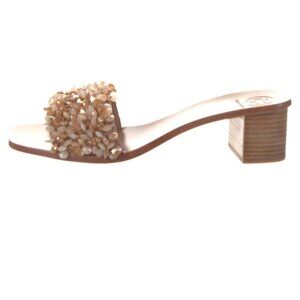 Tory Burch Leather Beaded Accent Slides w/tag